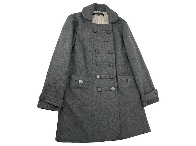 Grau Woll-Trenchcoat von Marc by Marc Jacobs