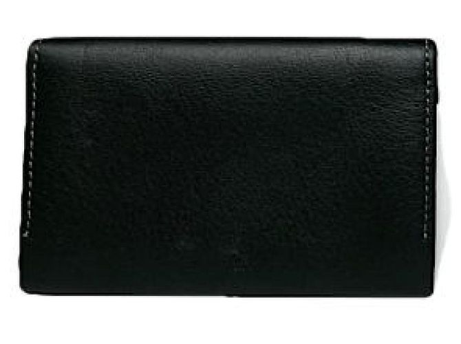 Autre Marque Bolsa de couro preto não assinada