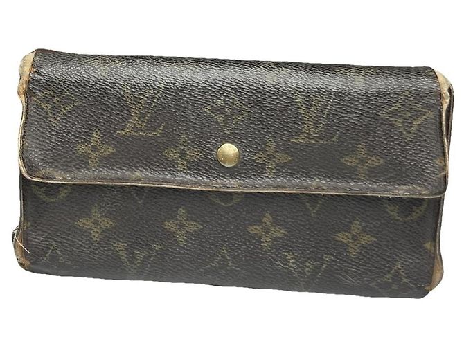 Carteira de couro marrom Alexandra da Louis Vuitton