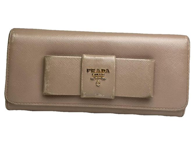 Prada Beige Leather Wallet