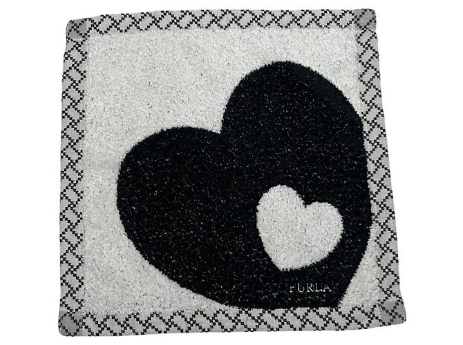 Bufanda de algodón negra Furla Negro