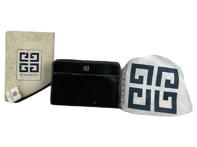 Givenchy Emblem schwarze Leder-Clutch
