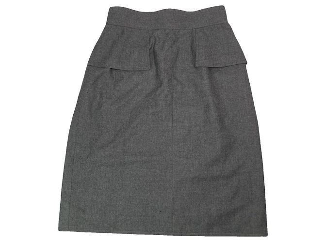 Timeless Falda de lana gris de Chanel