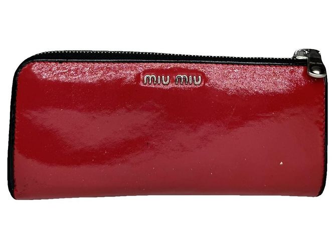 Miu Miu Red Patent Leather Wallet