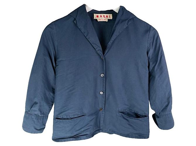 Marni Navy Cotton Jacket Navy blue