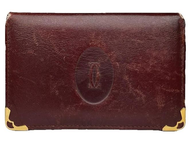 Bolso de cuero burdeos Cartier