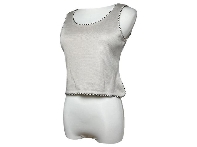 Dior J'Adior8 Top de Viscose Prateada Prata