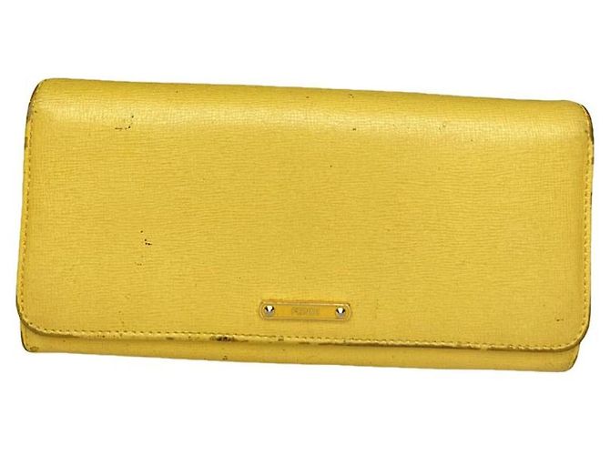 Fendi Yellow Leather Wallet