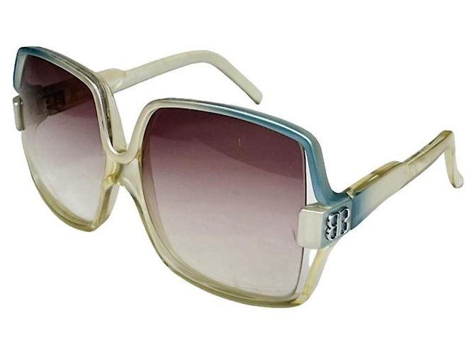 Occhiali da sole in plastica blu Balenciaga