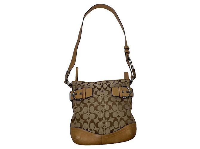 Coach Signature Sufflette Brown Leather Handbag