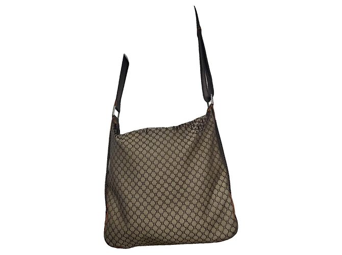 Céline Bolso de mano de algodón Celine Ava Brown Castaño
