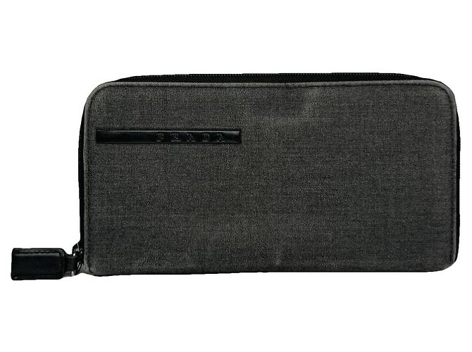 Billetera de algodón negro Prada