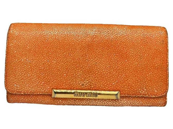 Miu Miu orange Leder Geldbörse