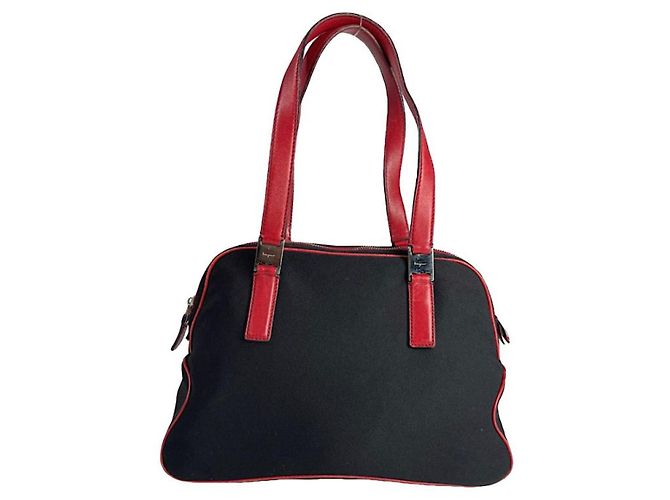 Schwarze Polyester-Handtasche von Salvatore Ferragamo