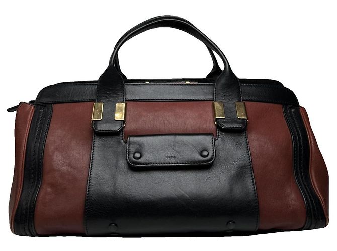 Schwarze Lederhandtasche von Chloé