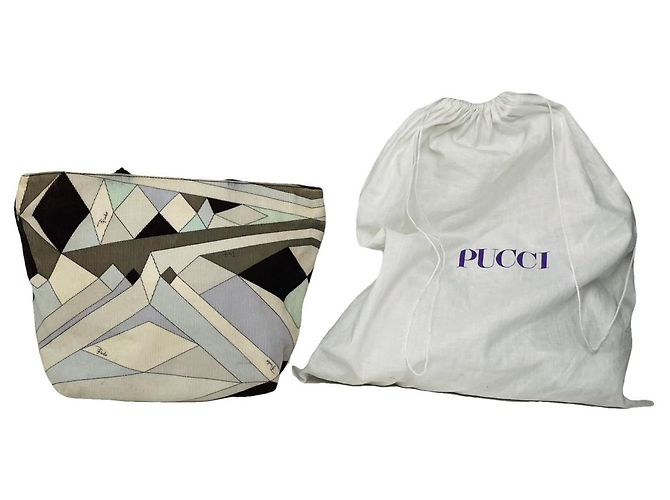 Braune Baumwollhandtasche von Emilio Pucci