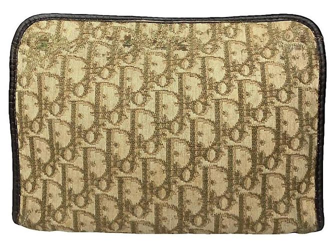 Bolso de mano de algodón marrón Saddle de Dior Castaño
