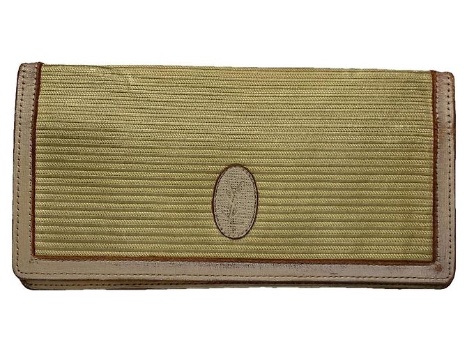 Yves Saint Laurent Beige Leather Wallet 