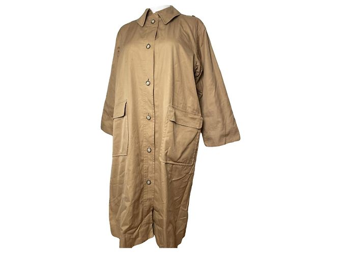 Abrigo de algodón marrón de Saint Laurent Castaño