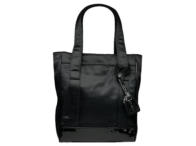 Bamboo Gucci Vintage Handtasche aus schwarzem Polyester mit Bambus