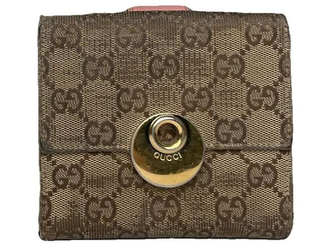 Billetera de algodón beige Gucci Horsebit 1955