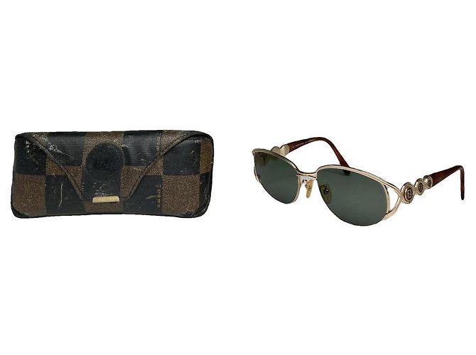 Fendi braune Metallsonnenbrille