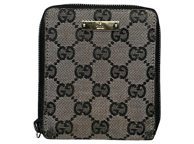 Billetera de algodón beige Gucci Horsebit 1955