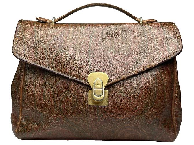 Bolsa de couro marrom Etro