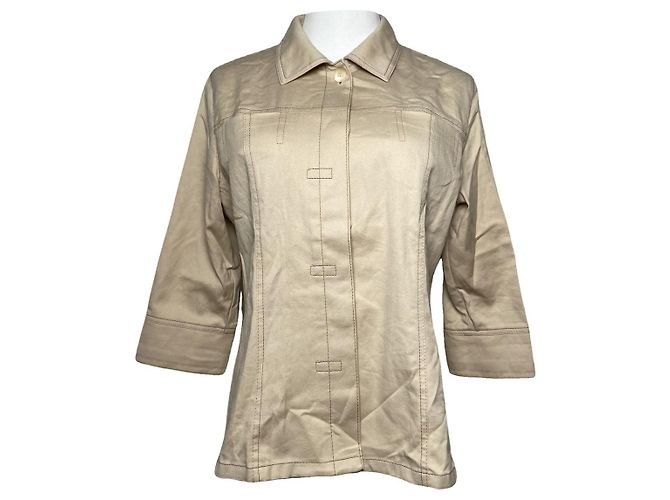 Autre Marque Abrigo trench de algodón beige Kansai Yamamoto