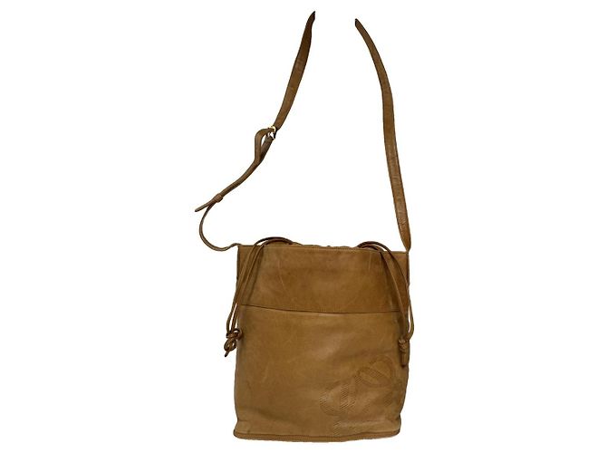 Bolsa de mão de couro marrom Flamenco Loewe