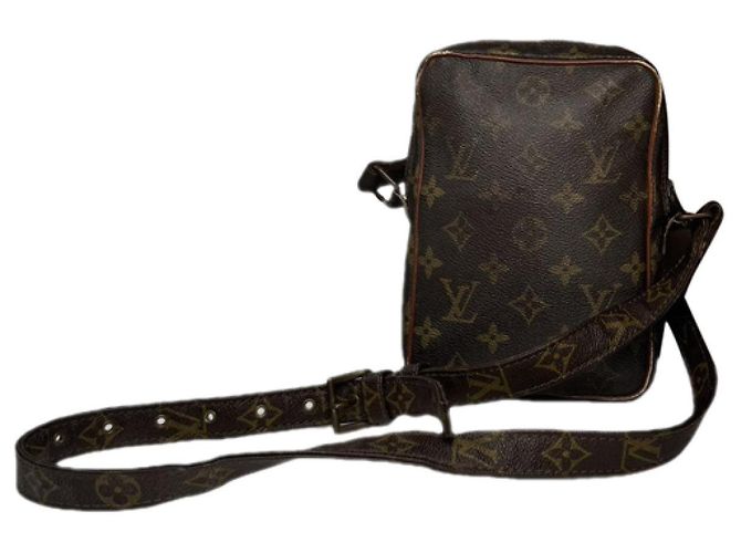 Bolsa de mão vintage em couro marrom Louis Vuitton Dauphine