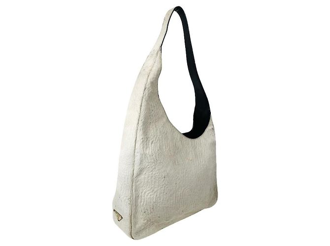 Prada Cleo White Fur Handbag