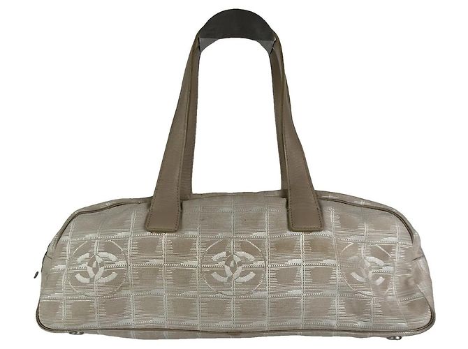Bowling Chanel Beiger Stoffhandtasche