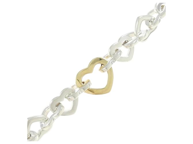 Tiffany & Co Pulseira de link coração Tiffany Prata Ouro amarelo  ref.2034533