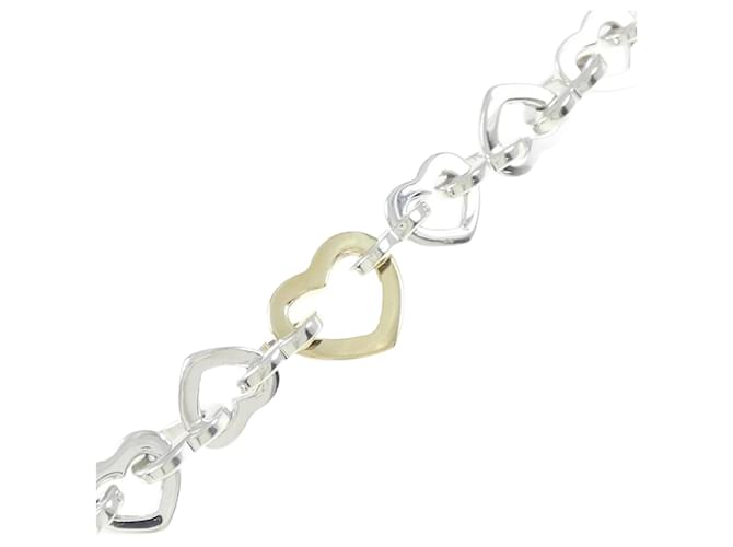 Tiffany & Co Pulseira de link coração Tiffany Prata Ouro amarelo  ref.2034595