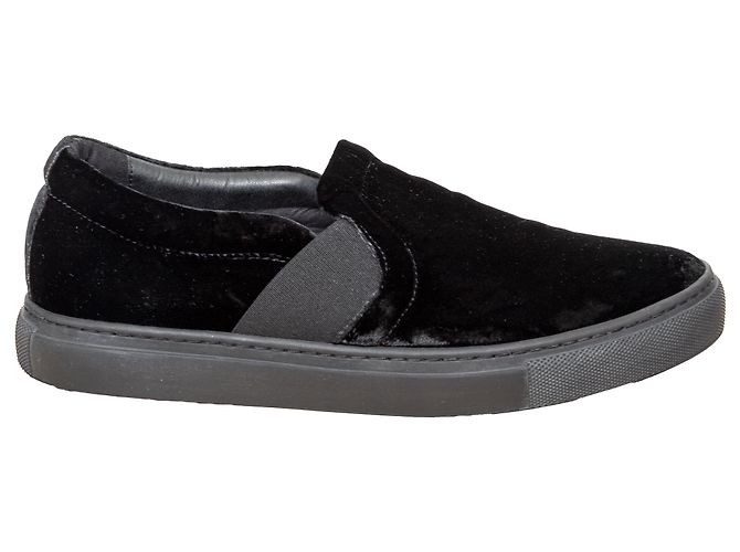 Velours Slip-On Sneakers von Lanvin Schwarz