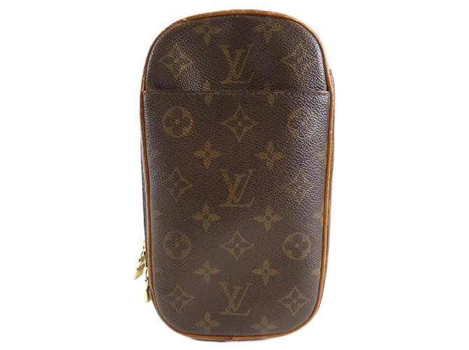 Pochette Gange Louis Vuitton Marrom Lona  ref.2035003