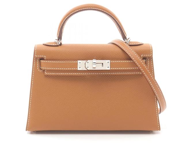 Hermès Hermes Mini Kelly 2 Handbag Brown Leather  ref.2035432