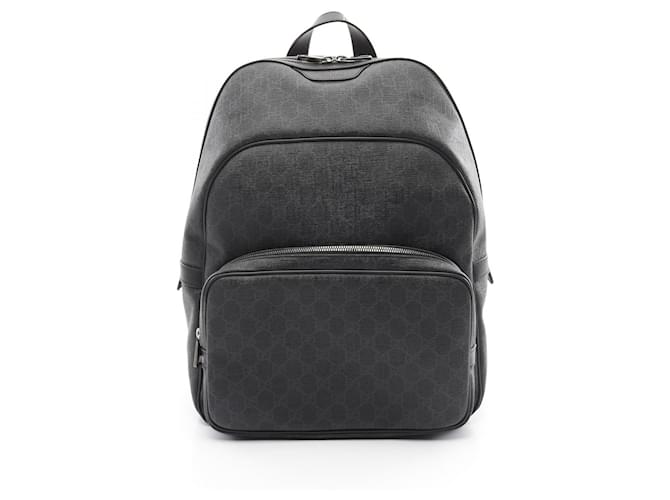 Gucci GG Supreme Backpack PVC Canvas Leather Grey Cloth  ref.2035570
