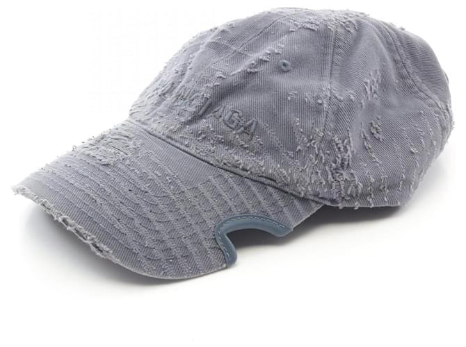 Boné de algodão destruído a laser Balenciaga Azul  ref.2035576