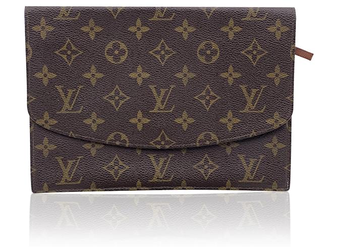 Louis Vuitton Vintage Monogram Canvas Rabat Pochette Clutch Bag Brown Cloth  ref.2035713