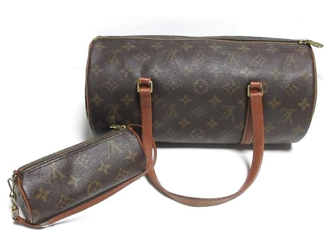 Bolsa Boston Mini Papillon 30 Monograma Louis Vuitton Marrom Couro envernizado  ref.2037657