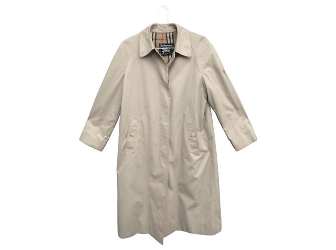 Abrigo Impermeable Burberry Beige de Algodón y Poliéster