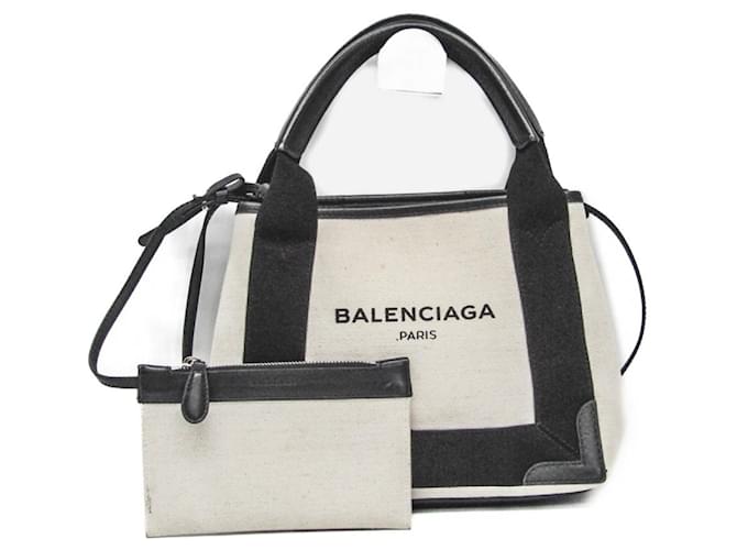 Balenciaga Navy Cabas Cream Cloth  ref.2037987
