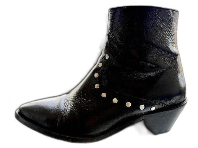 Botas Zadig & Voltaire de pele preta com tachas Preto