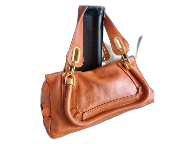 Bolso de mano Chloé Paraty de piel Cognac Coñac