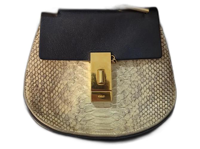 Borsa Chloé Drew piccola in python nero 