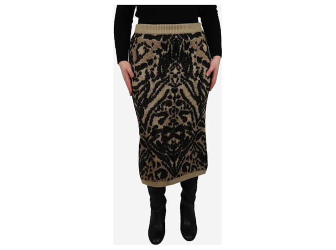 Autre Marque Brown wool-blend midi skirt - size M  ref.2038325