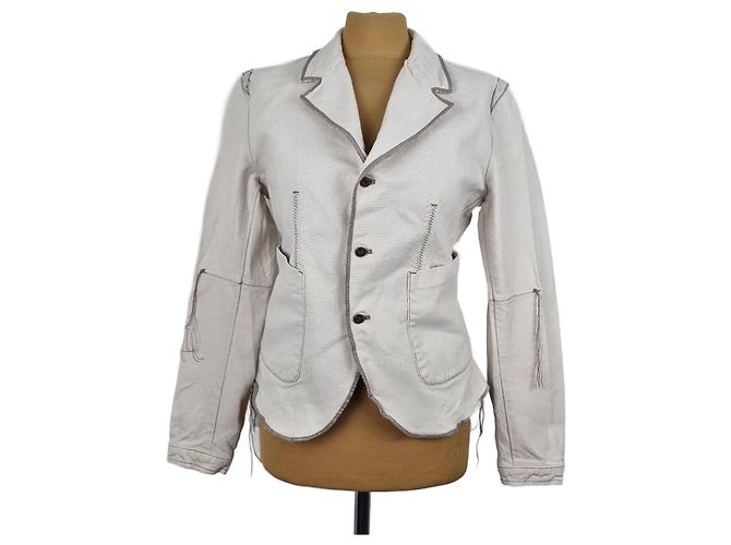 Marithé et François Girbaud Jacke aus Baumwolle Beige