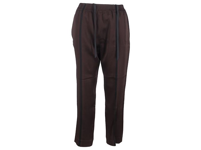 Calças largas com cordão Haider Ackermann em algodão marrom Vermelho